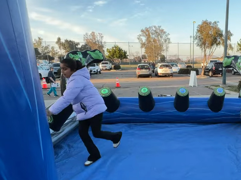 Girl playing in jumper