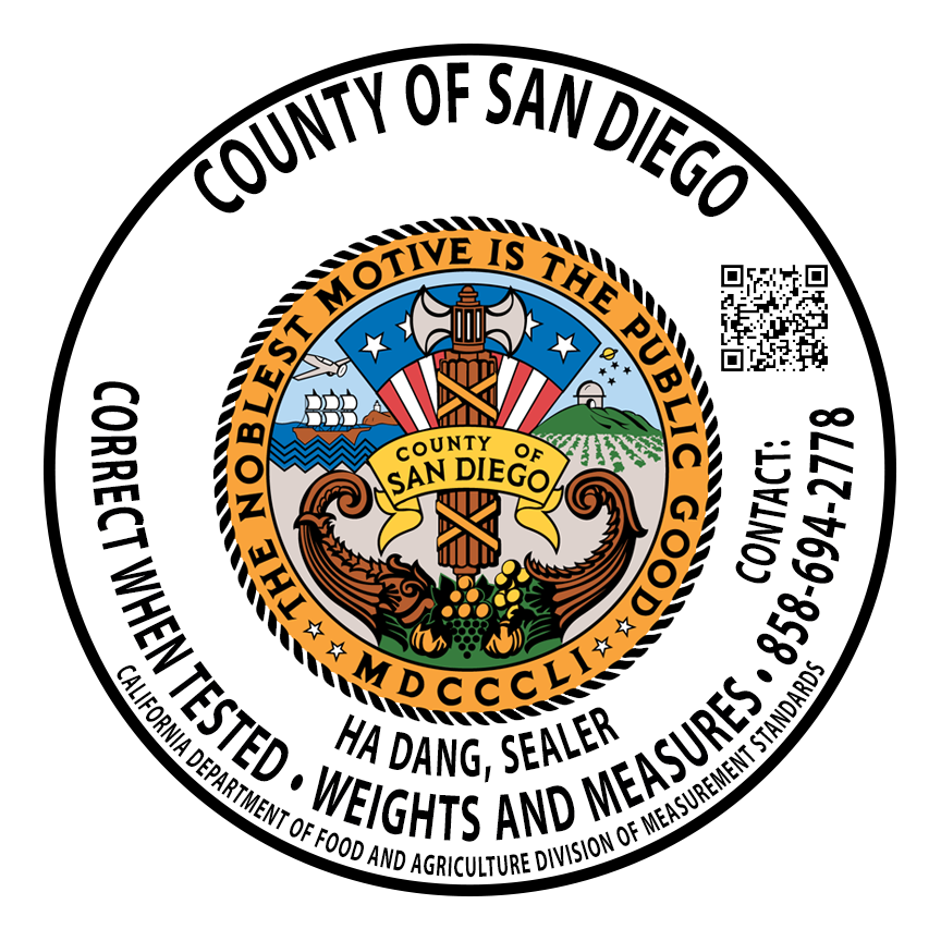 County of San Diego Weights & Measures Seal