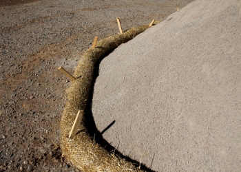 Fiber roll used to prevent sediment from leaving site
