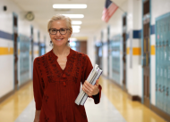 Provider pictured in a school