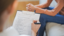 clipboard checklist during counseling session