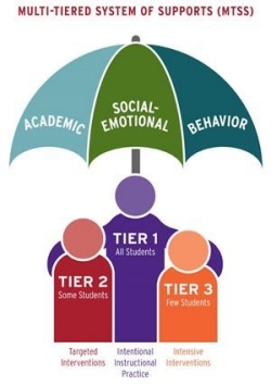 Graphic showing the three tiers of MTSS