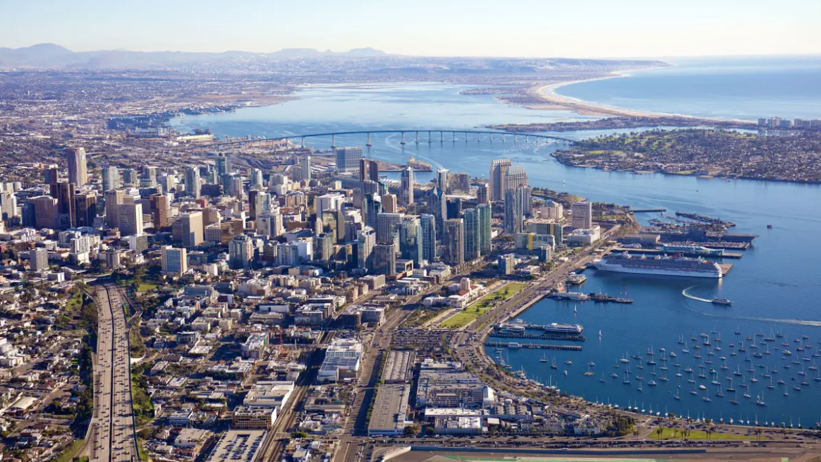 San Diego downtown and bay