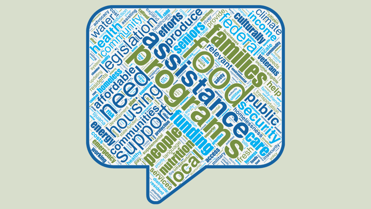 Wordcloud of public comments on 2025 Legislative Program