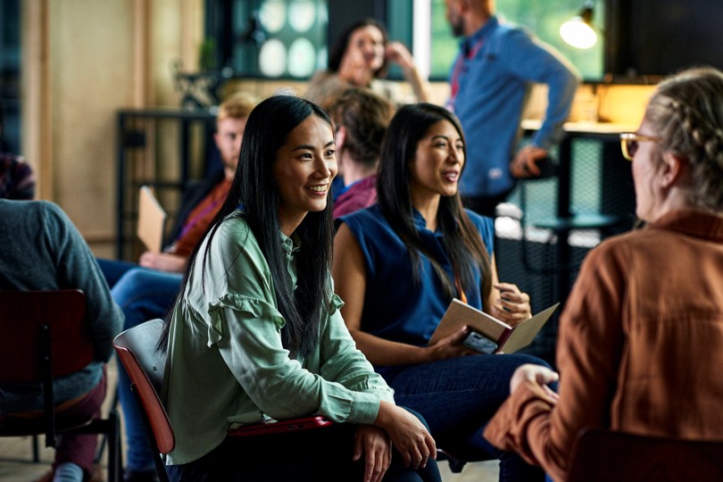 Women sitting talking
