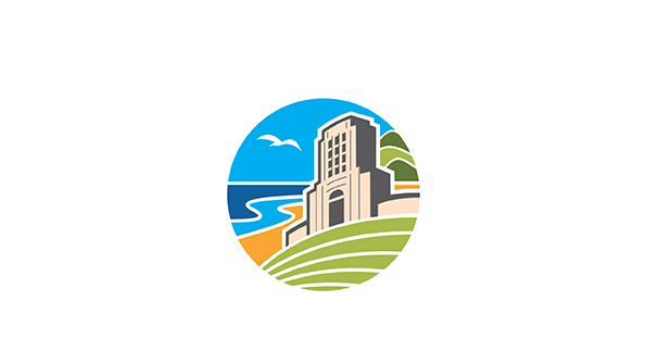 The county logo with colors of blue, organge, and green