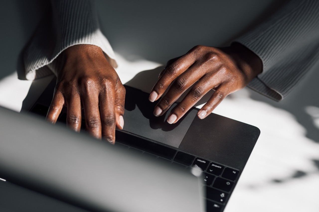 A person working at a computer