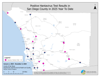 Map of hantavirus positives