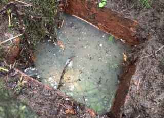 hole in ground filled with water