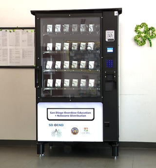 Naloxone vending machine at McAlister Institute in Chula Vista