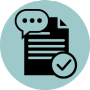 Public postings, hearings, and approval icon