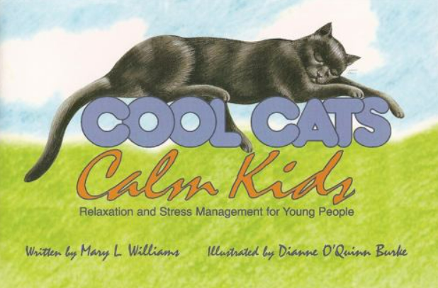Illustrated book cover with a sleeping black cat
