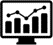 Icon of a computer screen showing a graph/chart.