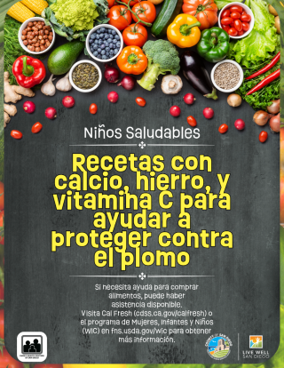 Recetas con calcio, hierro, y vitamina C para ayudar a proteger contra el plomo
