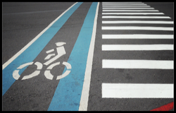 Bike lane and cross walk