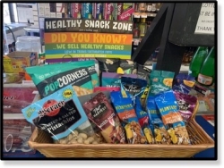 Healthy snack basket at a market