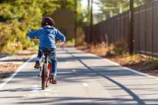 Child in bike lane