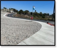 new sidewalk in oceanside with frame and shadow