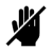Icon of hand crossed out