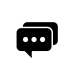 Black and white image of a chat box.