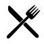 Black and white image of eating utensils.