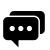 Black and white image of chat box. 