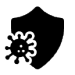 Icon of shield protecting from virus.
