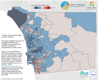 Economic Hardship Index by Census Tract, 2022