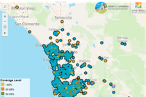 A map of San Diego County immunization rates among school aged children.