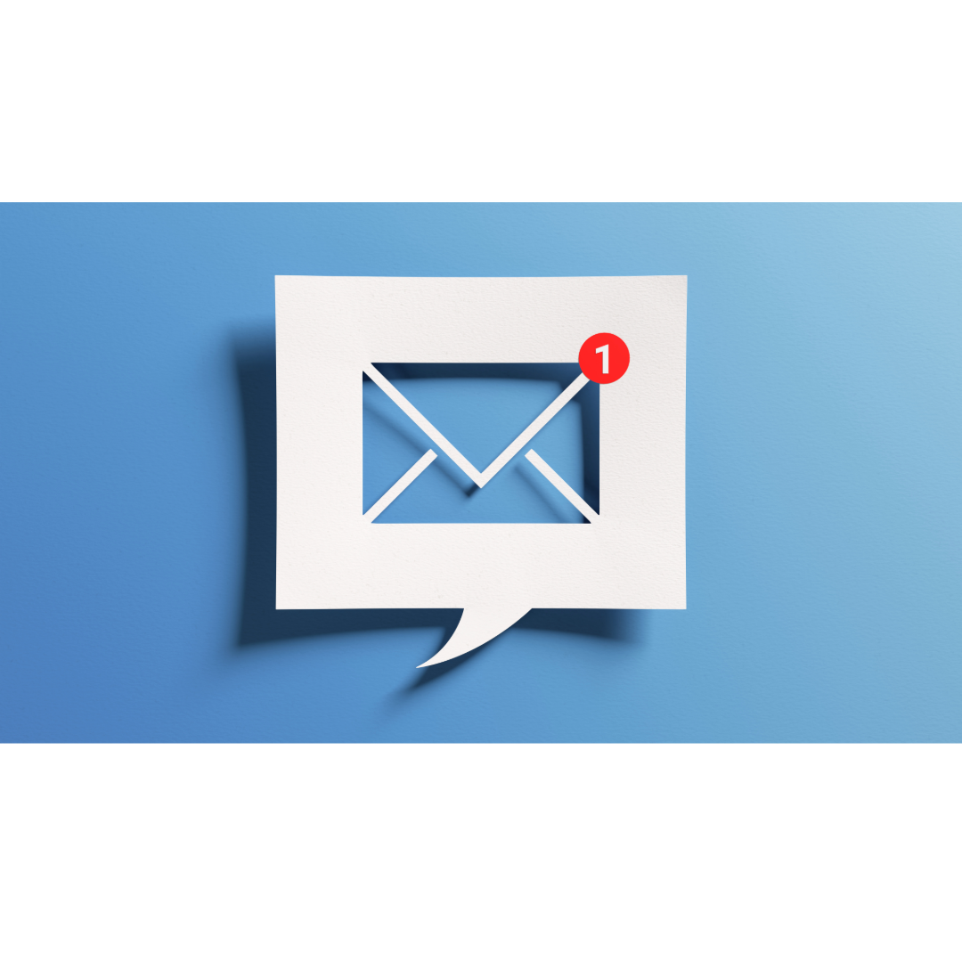 An email with an unread message.