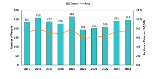 TB Cases and Rates Bar Graph