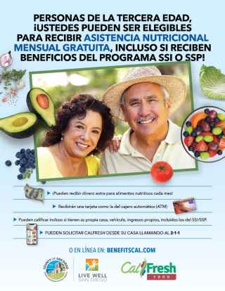 Seniors Free Nutrition Assistance Flyer - Spanish