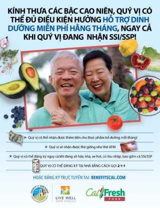Seniors Free Nutrition Assistance Flyer - Vietnamese