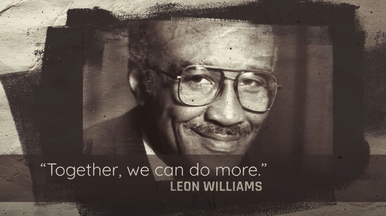 Picture of Leon Williams and quote saying together we can do more