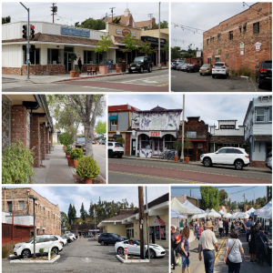 A picture collage of the downtown Fallbrook area