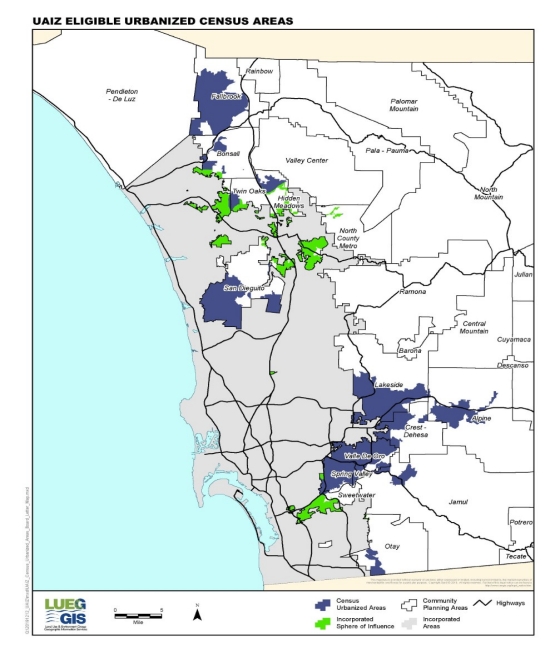 A map of the UAIZ Eligible Census Areas