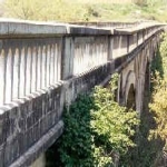 An arch‑style bridge surrounded by trees