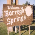 A sign that reads "Welcome to Borrego Springs"