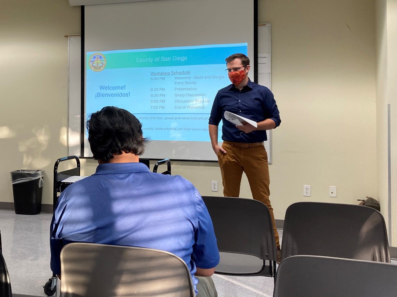 Man giving presentation at CMO workshop