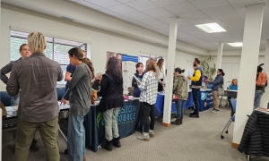 Attendees in discussion