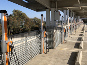 EV chargers for County fleet vehicles at the County Operations Center EV chargers