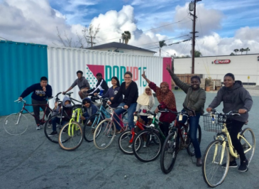 Group of people on bikes