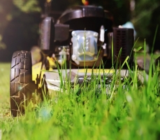 Lawn mower in the grass