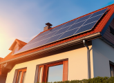 Solar panels on home roof