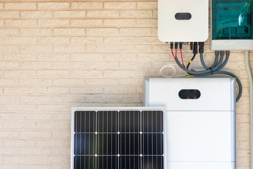 Solar panel and battery.